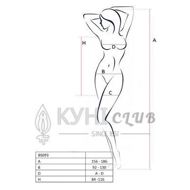 Бодистокинг-платье с глубоким воротом Passion BS093 red, длинные рукава 104358 фото