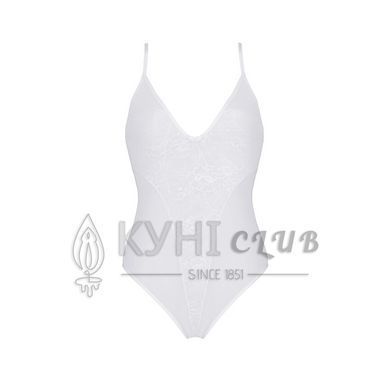 Боди с ажурным декором и открытым шагом Ursula Body white L/XL &mdash; Passion 103730 фото