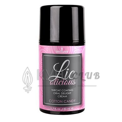 Гель для мінету Sensuva Lic-o-licious Cotton Candy (50 мл), оліїстий, без цукру 108572 фото