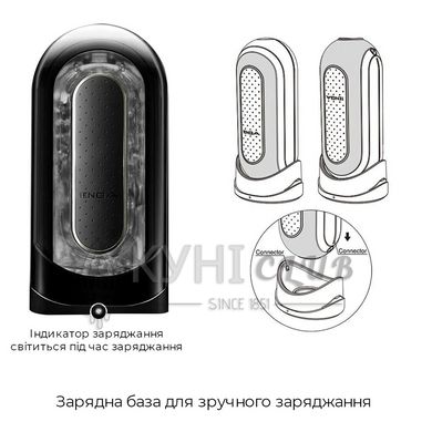 Вібромастурбатор Tenga Flip Zero Electronic Vibration Black, змінна інтенсивність, розкладний 101201 фото