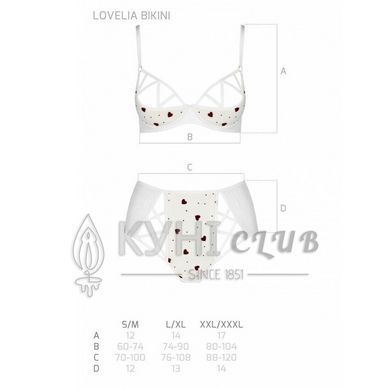 Еротичний комплект з малюнком Passion LOVELIA BIKINI L/XL, white 102610 фото