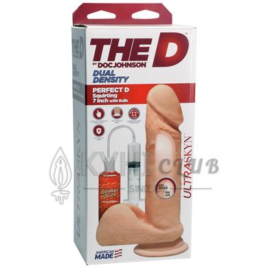 Кончающий фаллоимитатор Doc Johnson The D ULTRASKYN Perfect D Squirting – 7 Inch, диаметр 4,3 см 105721 фото