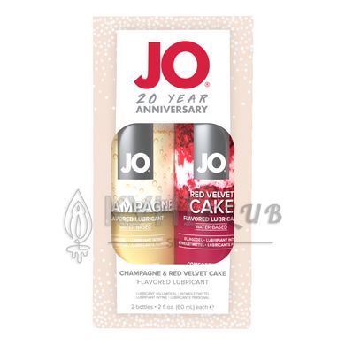 Набір смакових змазок JO Champagne & Red Velvet Cake (2×60 мл), Limited Edition 105084 фото