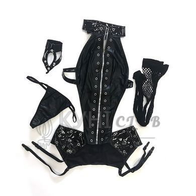 Лаковий еротичний комплект "Повелителька Дженна" One Size Black 109274 фото