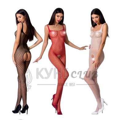 Бодістокінг Passion BS071 white, комбінезон на бретелях 109090 фото