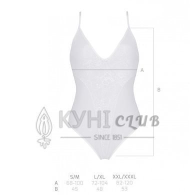 Боди с ажурным декором и открытым шагом Ursula Body white L/XL &mdash; Passion 103730 фото