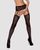 Панчохи-стокінги з рослинним малюнком Obsessive Garter stockings S206 black S/M/L чорні, імітація га 105249 фото
