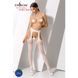 Еротичні панчохи-стокінги Passion S024 One Size, White, імітація панчіх та пояса з гартерами 100826 фото 2