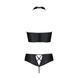 Комплект з екошкіри Passion NANCY BIKINI 6XL/7XL black, бра та трусики з імітацією шнурівки 105024 фото 4
