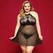 Сорочка бебі-дол JSY &laquo;Пристрасна Ліліт&raquo; Plus Size, Black, халтер, дрібна сітка, мереживо, стрінги 106431 фото 1