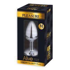 Металева анальна пробка з кристалом Alive Mini Metal Butt Plug Pink M 103931 фото