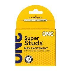 Презервативы ONE Super Studs, 3 шт, с точечным рельефом, со смазкой, упаковка &mdash; картонная коробка 109834 фото