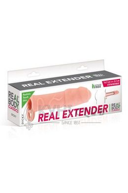 Насадка на член Real Body - Real Extender DICKY із закритою головкою та кільцем для мошонки 103788 фото