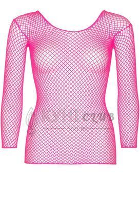 Сітчастий топ Leg Avenue Long Sleeves T-Shirts Neon Pink, One Size 107125 фото
