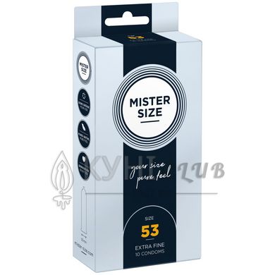 Презервативы Mister Size - pure feel - 53 (10 condoms), толщина 0,05 мм 105958 фото