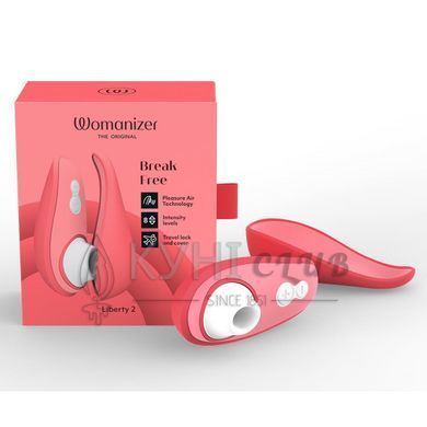 Вакуумний кліторальний стимулятор Womanizer Liberty 2 Vibrant Rose, 8 режимів, магнітна кришечка 109575 фото