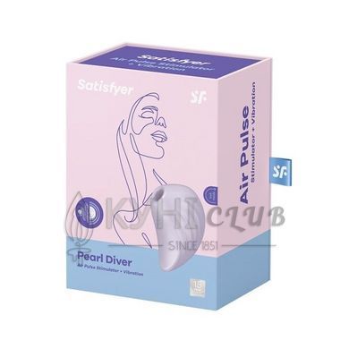 Вакуумний кліторальний стимулятор із вібрацією Satisfyer Pearl Diver Violet 104041 фото