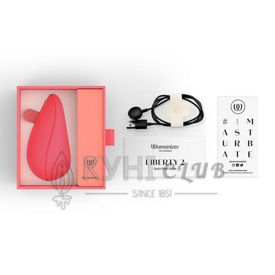 Вакуумний кліторальний стимулятор Womanizer Liberty 2 Vibrant Rose, 8 режимів, магнітна кришечка 109575 фото