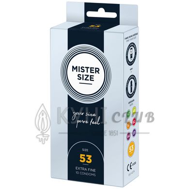 Презервативи Mister Size - pure feel - 53 (10 condoms), товщина 0,05 мм 105958 фото