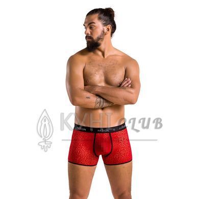 Чоловічі прозорі боксери Passion 046 SHORT PARKER XXL/XXXL Red, сітка, під леопард 105588 фото