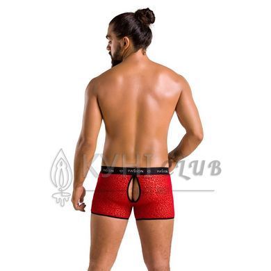Чоловічі прозорі боксери Passion 046 SHORT PARKER XXL/XXXL Red, сітка, під леопард 105588 фото