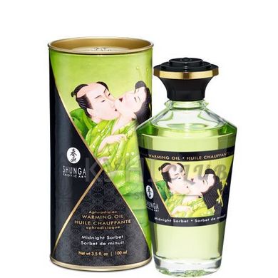 Розігрівальна олія Shunga Aphrodisiac Warming Oil – Midnight Sorbet (100 мл) без цукру, смачна 109310 фото