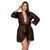 Пеньюар Passion AMBERLY PEIGNOIR 4XL/5XL, black, ажурні декольте та манжети, широкі рукави 104965 фото