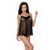 Сорочка прозора бебі дол Passion MELANIA CHEMISE L/XL, black, трусики, на тонких бретелях 109132 фото