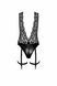 Боді Noir Handmade F297 Libido, 3XL, чорне, мереживо, низ під латекс, відкритий доступ, гартери 108222 фото 5