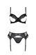 Комплект Passion KERRIA SET WITH OPEN BRA black, L/XL, бюстгальтер с открытой чашкой, стринги, пояс для чулок 108516 фото 3