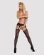 Сетчатые чулки-стокинги с цветочным рисунком Obsessive Garter stockings S207 XL/XXL, черные, имитаци 105251 фото 3