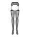Сетчатые чулки-стокинги с цветочным рисунком Obsessive Garter stockings S207 XL/XXL, черные, имитаци 105251 фото 5