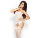 Бодістокінг Passion BS008 white, комбінезон, імітація панчіх і пояса 101456 фото 4