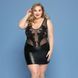 Элегантное платье JSY &laquo;Леди София&raquo; Plus Size, black, мелкая сетка, вышивка, экокожа 106432 фото 1