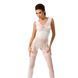 Бодістокінг Passion BS052 white, комбінезон, імітація корсета з підтяжками, панчох і трусиків 109428 фото 1