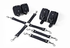 Набір для БДСМ 3 в 1 Feral Feelings BDSM Kit 3 Black, black, наручники, поножі, хрестовина 106245 фото