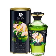 Органическое cогревающее масло Shunga Aphrodisiac Warming Oil - Exotic green tea (100 мл) без сахара 109311 фото