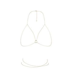 Цепочка портупея Bijoux Indiscrets Magnifique Bra Chain - Gold, украшение на тело 100382 фото