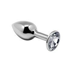 Металева анальна пробка з кристалом Alive Mini Metal Butt Plug White M 103932 фото