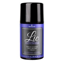 Гель для мінету Sensuva Lic-o-licious Blueberry Muffin (50 мл), оліїстий, без цукру 108574 фото