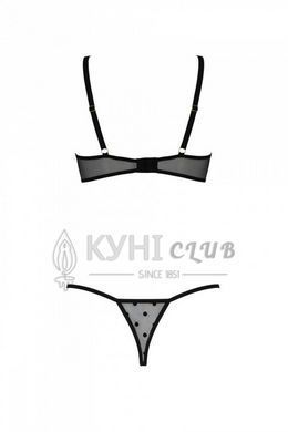 Еротичний комплект Passion MARINA SET WITH OPEN BRA, L/XL, black, відкриті чашки 107742 фото