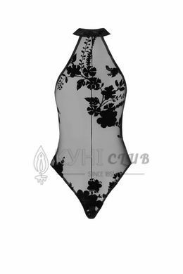 Боді Noir Handmade F314 Ego, XXL, black, сітка, халтер, високі вирізи, блискавка по всій довжині 108323 фото