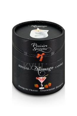 Масажна свічка Plaisirs Secrets Strawberry Daiquiri (80 мл) подарункове паковання, керамічний посуд 100886 фото