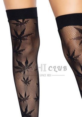 Панчохи з малюнком Leg Avenue 420 Net thigh highs Black 107178 фото