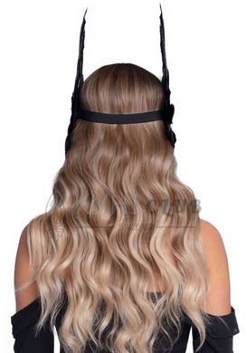 Пов&rsquo;язка на голову з крилами Leg Avenue Feather headband Black, пір&rsquo;я та натуральна шкіра 105918 фото