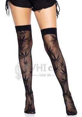 Панчохи з малюнком Leg Avenue 420 Net thigh highs Black 107178 фото