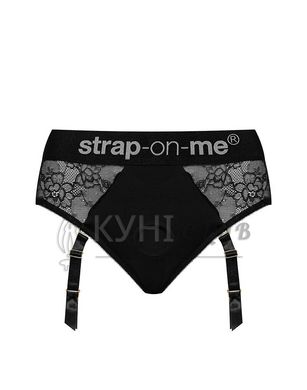 Кружевные трусы для страпона с подвязками для чулок Strap-On-Me DIVA HARNESS - L 102396 фото