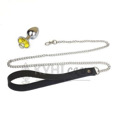 Металева анальна пробка Art of Sex Metal Anal Plug with Leash size L з повідцем 104158 фото