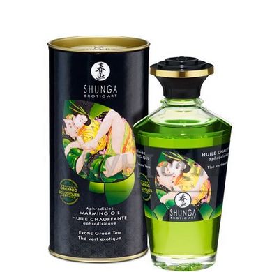 Органічна розігрівальна олія Shunga Aphrodisiac Warming Oil – Exotic green tea (100 мл) без цукру 109311 фото