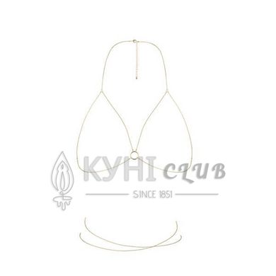 Ланцюжок портупея Bijoux Indiscrets Magnifique Bra Chain - Gold, прикраса на тіло 100382 фото